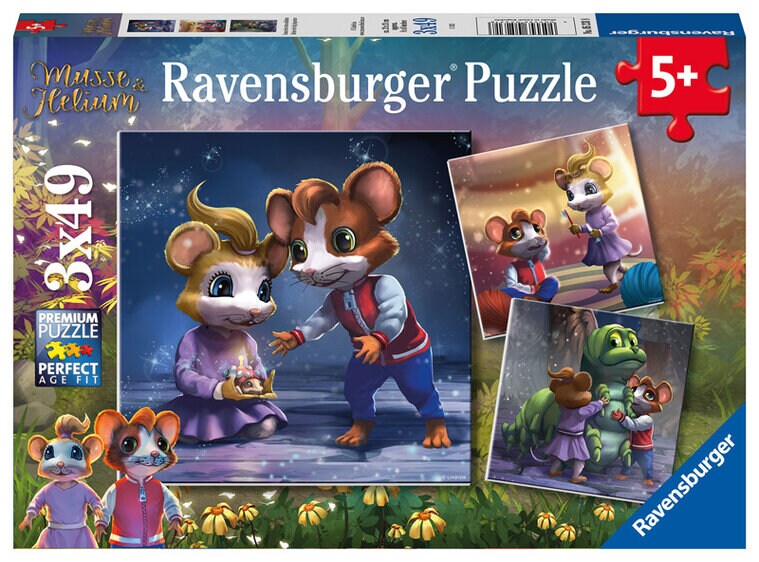 Product Image for Ravensburger Pussel, Musse & Helium - Den stora avgången 3x49 bitar