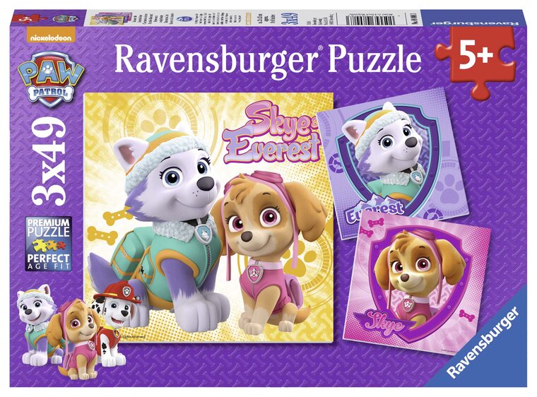 Product Image for Ravensburger Pussel, Paw Patrol - Skye & Everest 3x49 bitar
