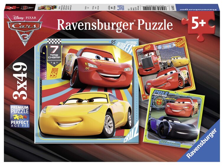 Product Image for Ravensburger Pussel, Disney Bilar - Cars 3x49 bitar