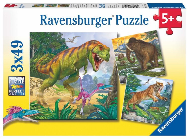 Product Image for Ravensburger Pussel - Förhistoriska djur 3x49 bitar
