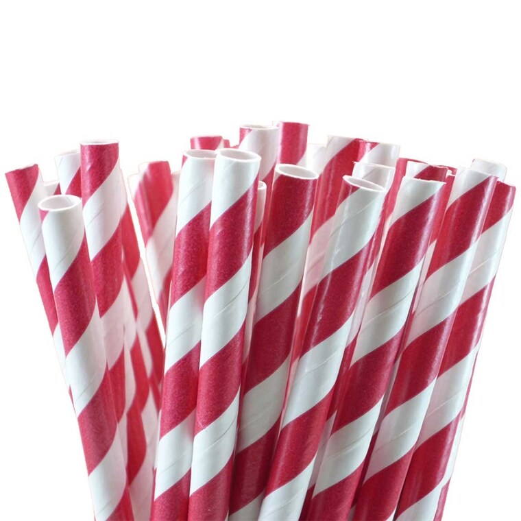 Product Image for Pappsugrör - Randiga Röda 10-pack