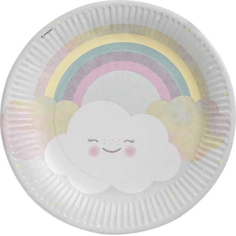 Product Image for Rainbow & Cloud, Tallrikar 8 st