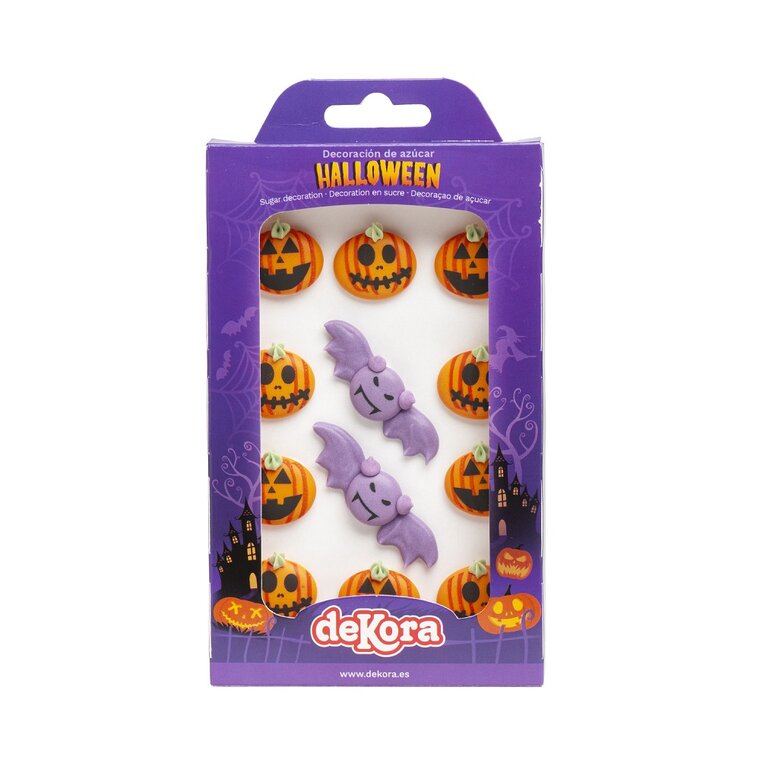 Product Image for Sockerdekorationer Halloween - Pumpor och fladdermöss 12-pack