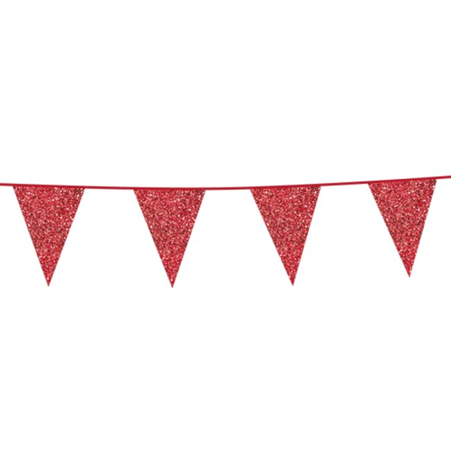 Product Image for Glittrande flaggirlang i rött 6 meter