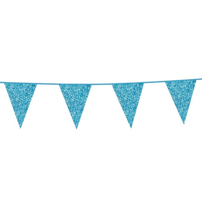 Product Image for Glittrande flaggirlang i blått 6 meter