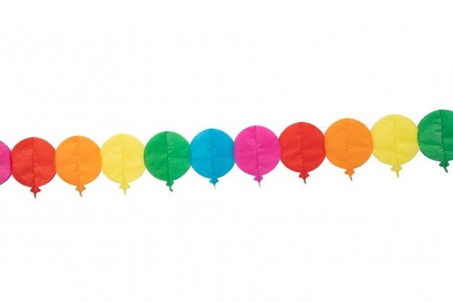 Product Image for Pappersgirlang med regnbågsfärgade ballonger 6 meter