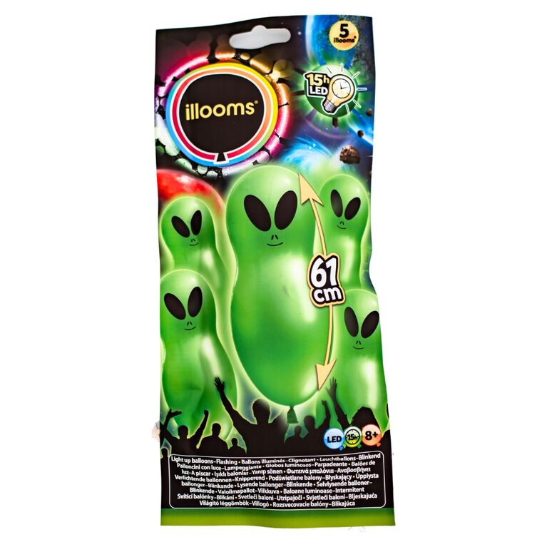 Product Image for LED-ballonger till Halloween Alien 5-pack