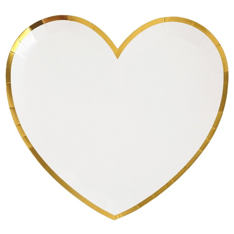 Product Image for Tallrikar - Hjärtformade i vitt och guld 10-pack
