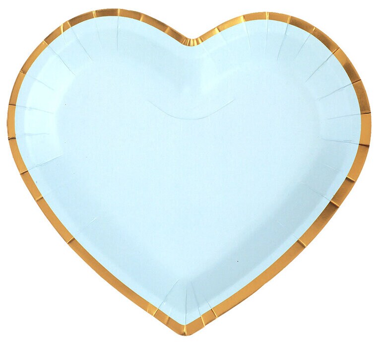 Product Image for Tallrikar - Hjärtformade i blått och guld 10-pack