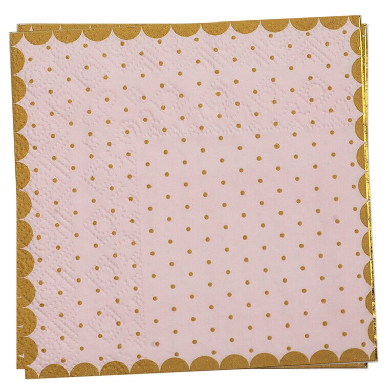 Product Image for Caféservetter - Prickiga i rosa och guld 20-pack