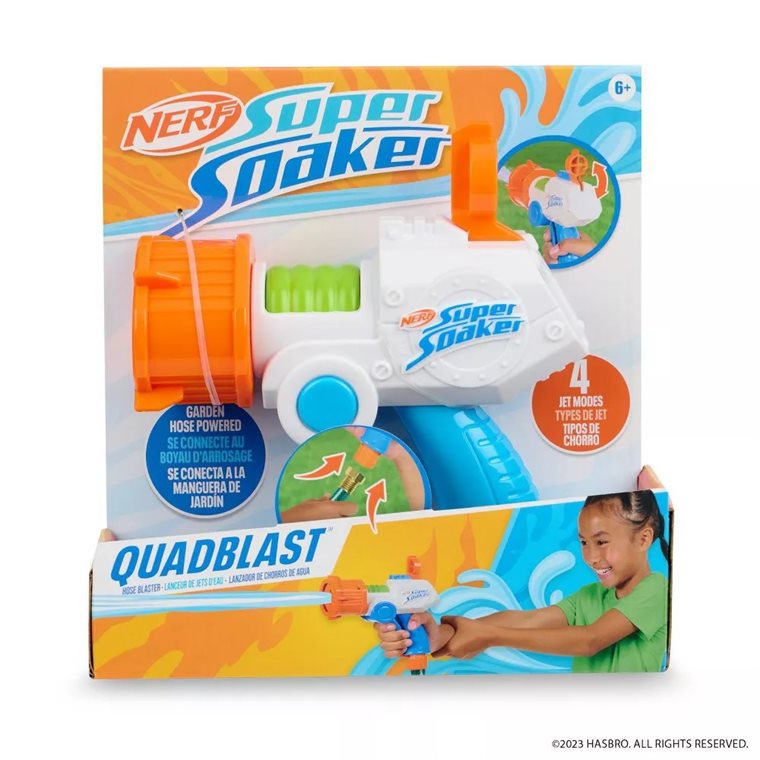 Product Image for NERF QuadBlast Liten Pistol till Vattenslang