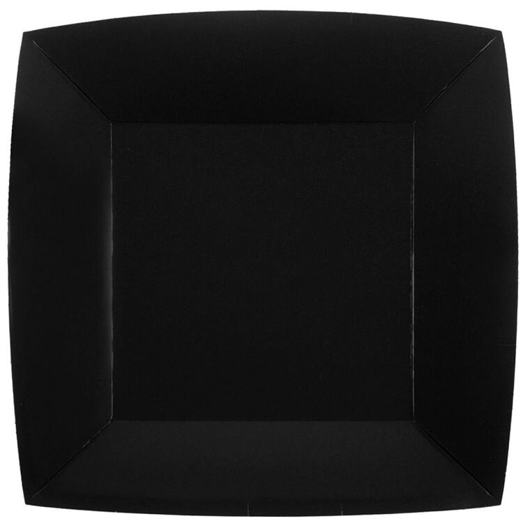 Product Image for Papptallrikar Fyrkantiga 23 cm - Svarta 10-pack