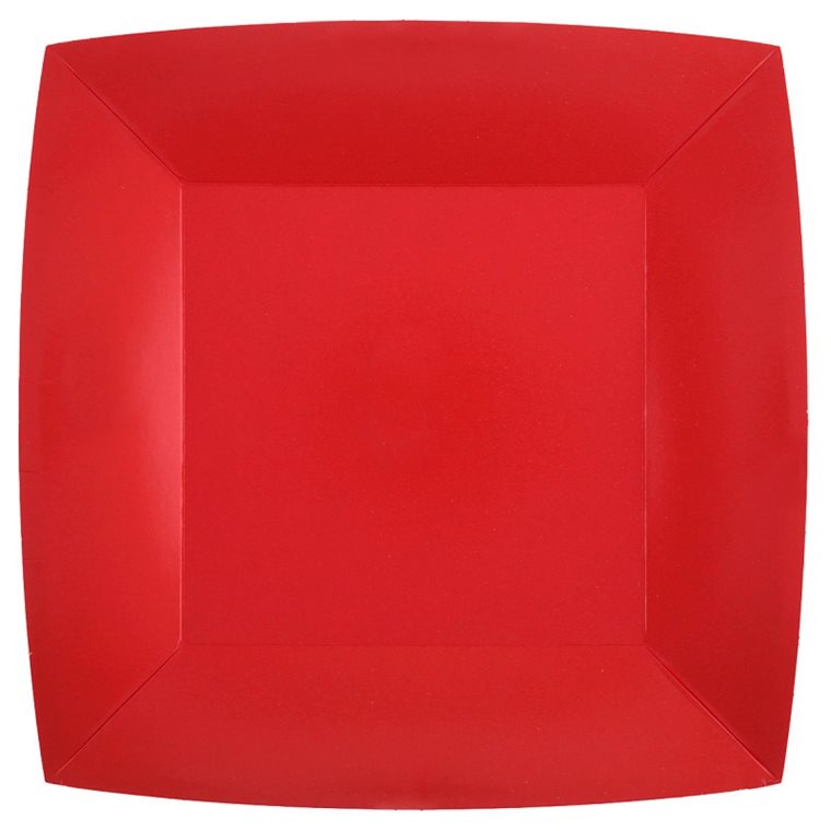 Product Image for Papptallrikar Fyrkantiga 23 cm - Röda 10-pack