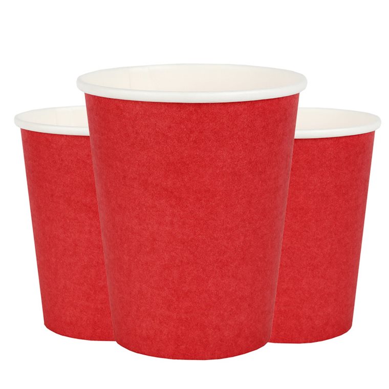 Product Image for Pappmuggar 250 ml - Röda 10-pack