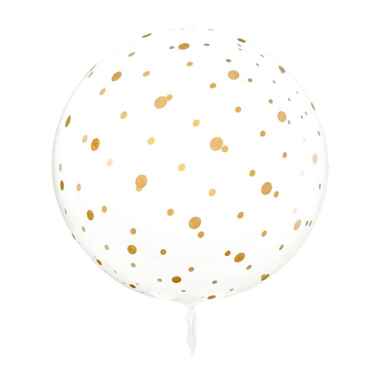 Product Image for Rund transparant ballong med guldprickar 60 cm