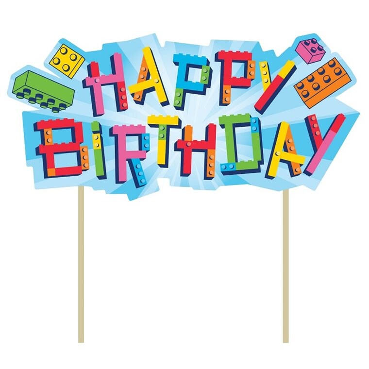 Product Image for Block Party - Cake Topper 18 x 20 cm