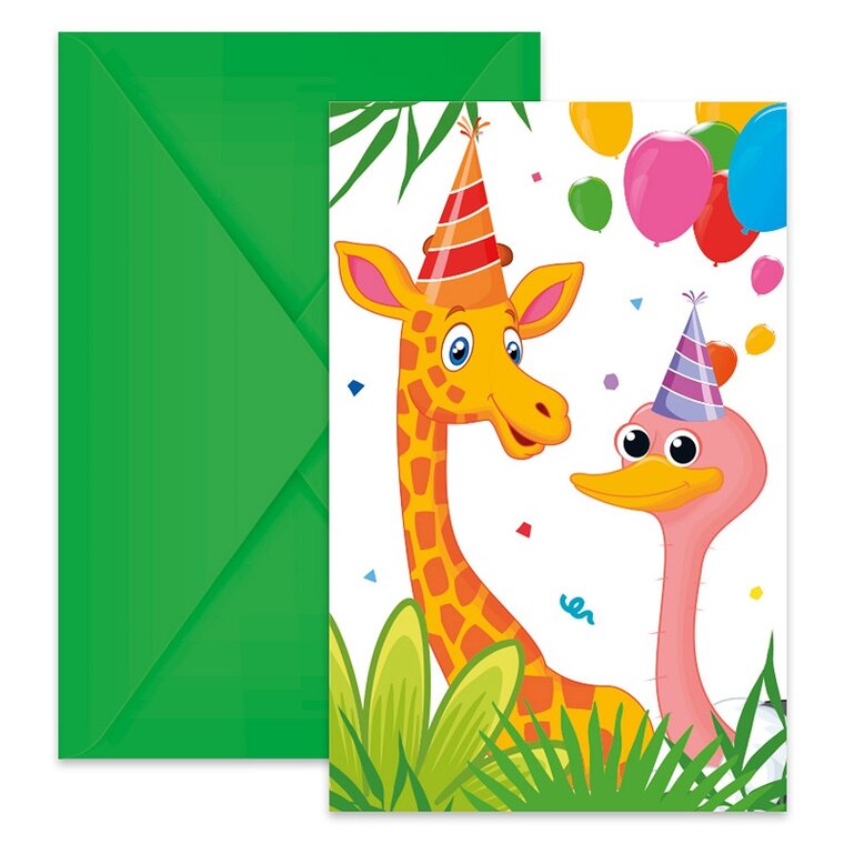 Product Image for Jungle Balloons - Inbjudningskort med kuvert 6-pack