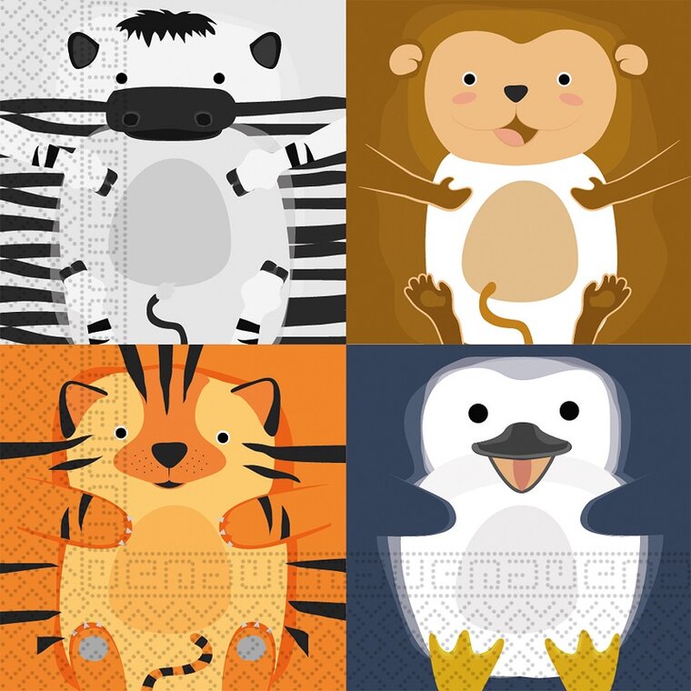 Product Image for Zoo Animals - Servetter 20-pack