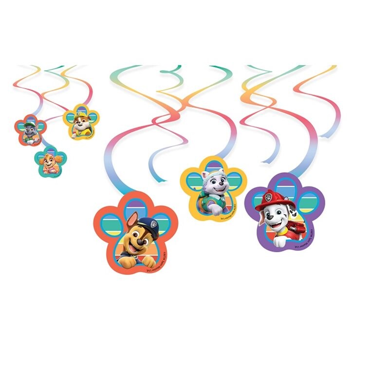 Product Image for Paw Patrol Party - Hängande Swirl Dekorationer 6-pack