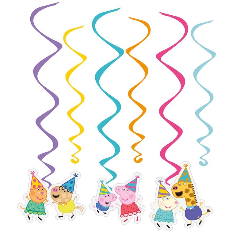 Product Image for Peppa Pig Birthday - Hängande Swirl Dekorationer 6-pack