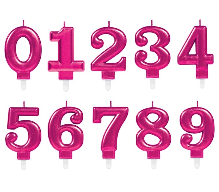 Product Image for Tårtljus i rosa metallic 0-9