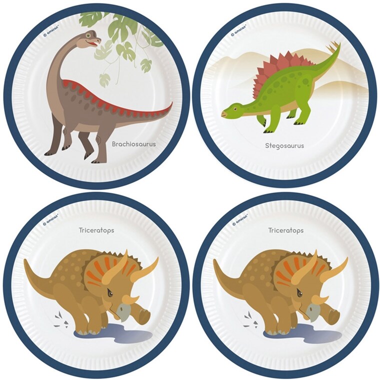 Product Image for Happy Dinosaur - Tallrikar 8-pack