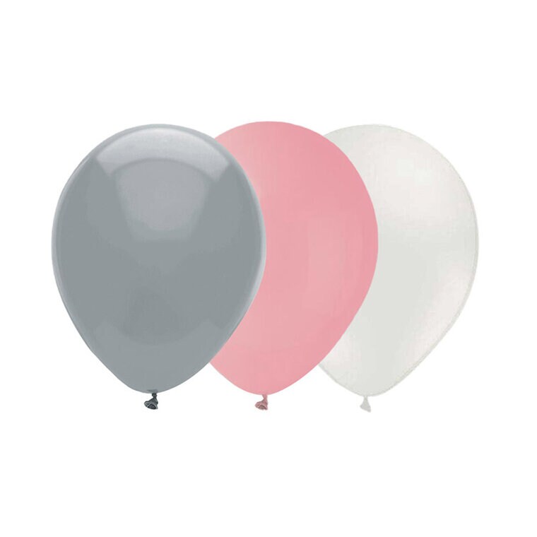Product Image for Ballongkombo, Grå-Rosa-Vit 15-pack
