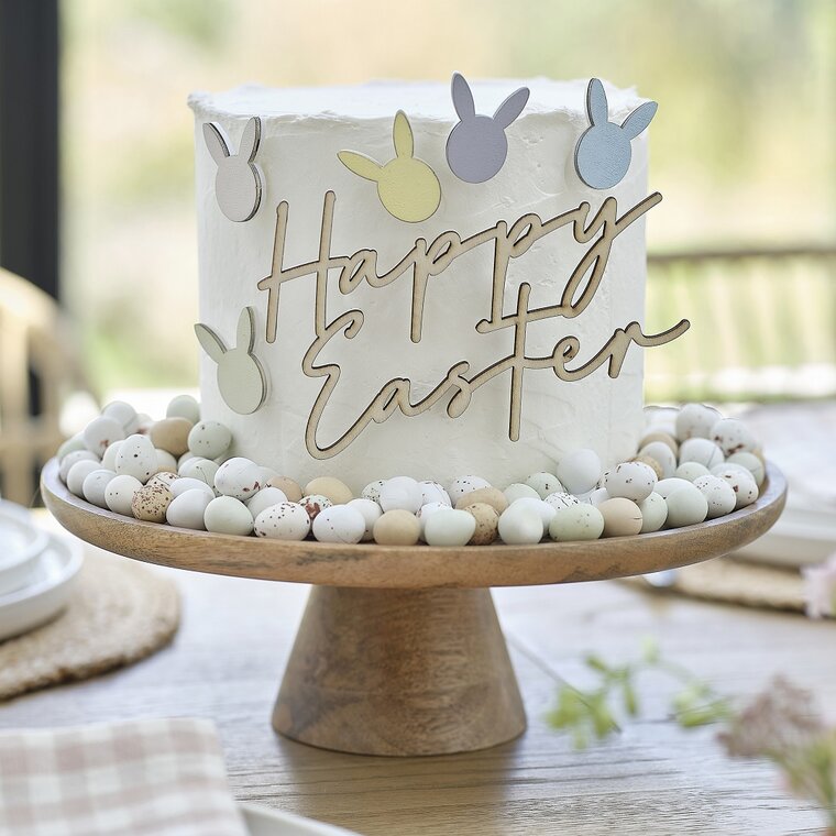 Product Image for Tårtdekoration i trä - Happy Easter