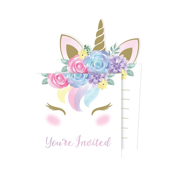 Product Image for Unicorn Babyshower - Inbjudningskort 8-pack