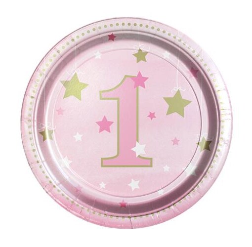 Product Image for Twinkle Little Star Rosa, 1-års assietter 8-pack