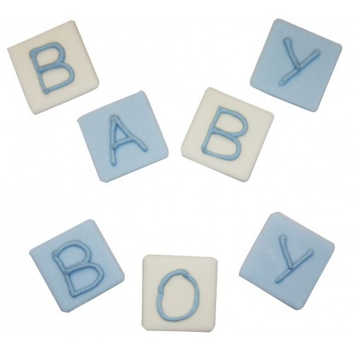 Product Image for Sockerdekorationer, Baby Boy Blocks 7-pack