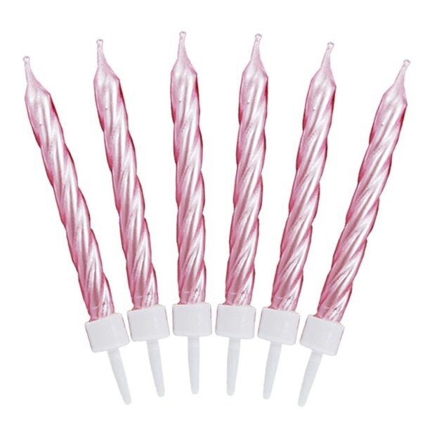 Product Image for Tårtljus - Skruvar rosa 12-pack