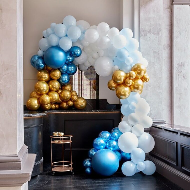 Product Image for DIY Deluxe Ballongbåge - Ljusblå, guld och vit