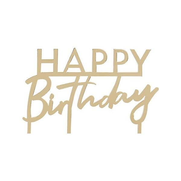 Product Image for Cake Topper - Happy Birthday Guld