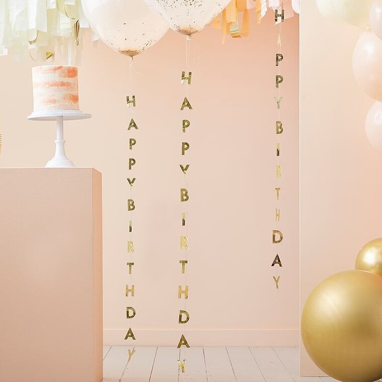 Product Image for Ballongsvans Happy Birthday - Guld