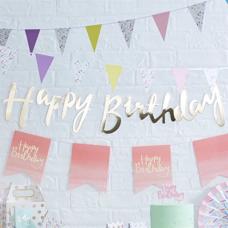 Product Image for Pick and Mix - Guldfolierad Girlang Happy Birthday