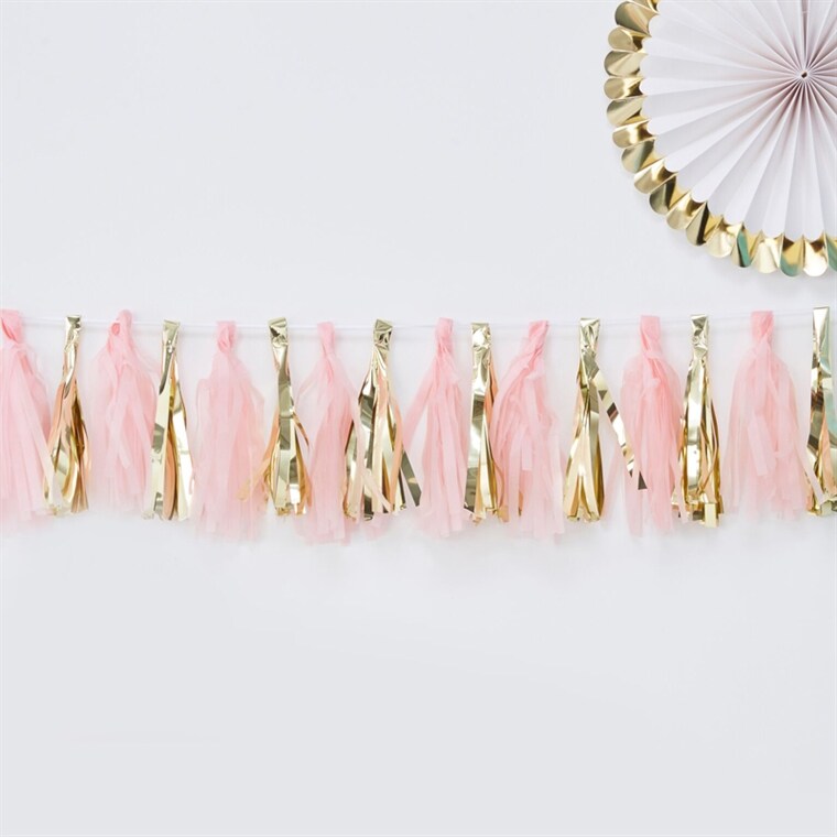 Product Image for Oh Baby - Girlang Tofsar rosa och guld