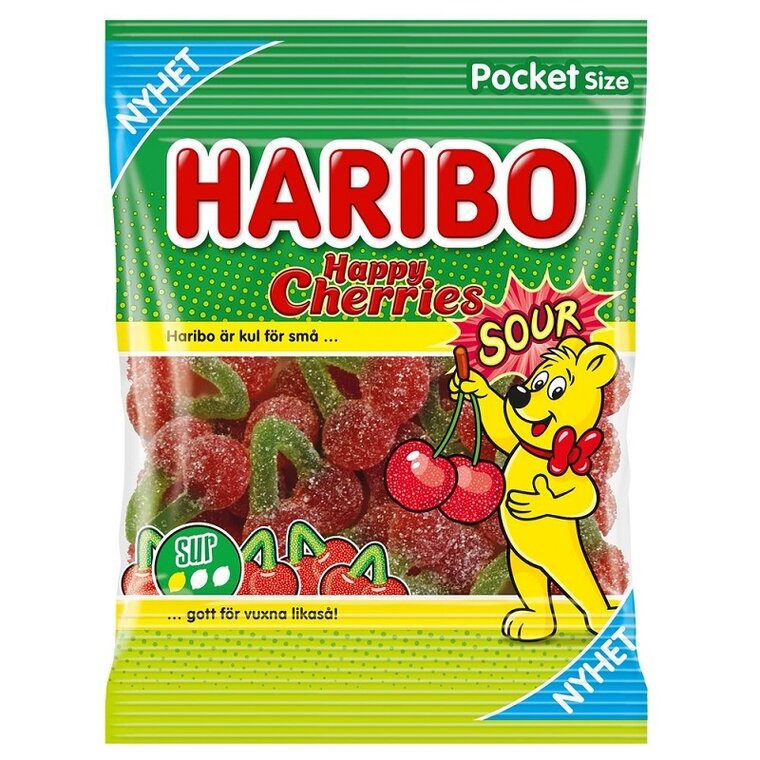 Product Image for Haribo Happy Cherries Sura i påse 75 gram