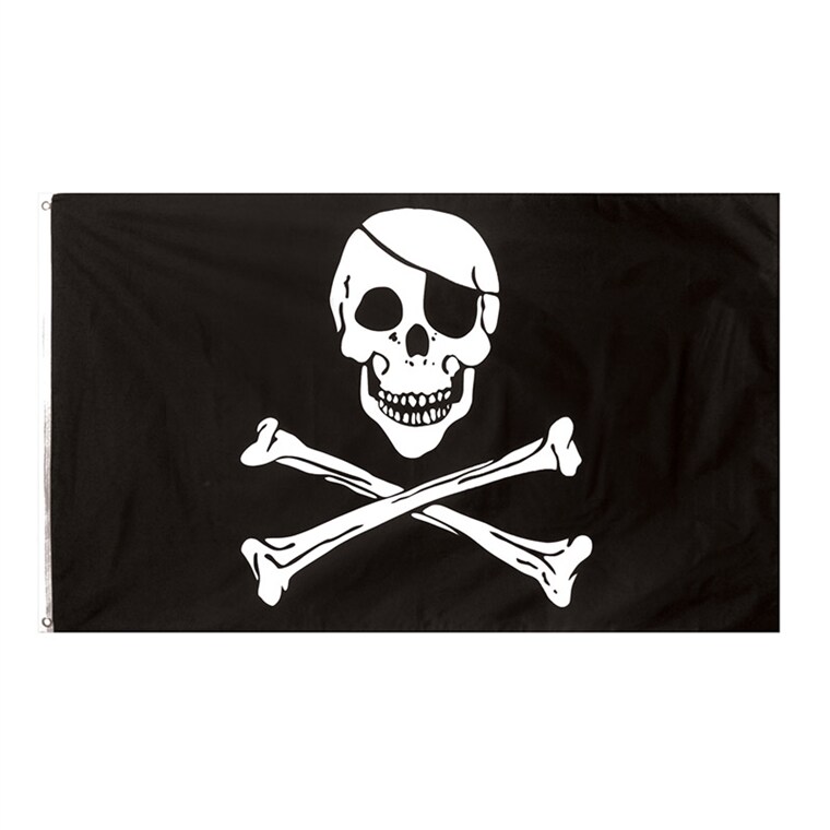 Product Image for Piratflagga i tyg, Jolly Roger 90 x 150 cm