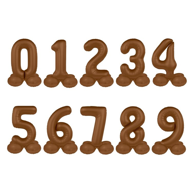 Product Image for Sifferballonger Stående Sidenmatt Chokladbrun 72 cm