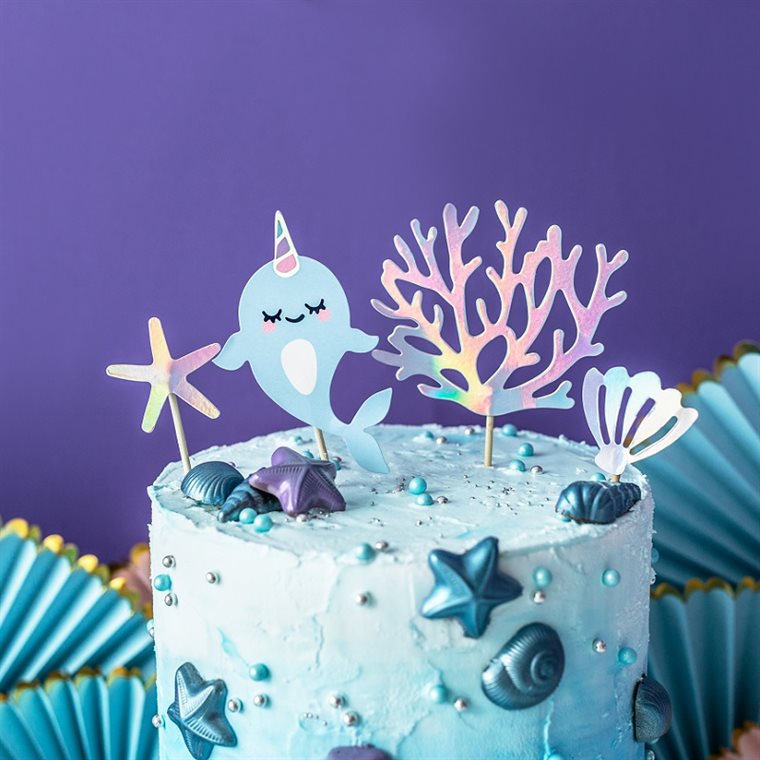 Product Image for Cake Toppers - Narwhal 4-pack