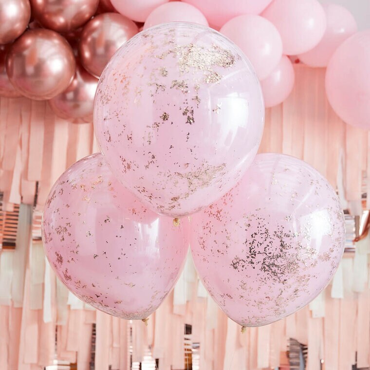 Product Image for Ballonger - Rosa Double Layer Roséguldkonfetti 3-pack
