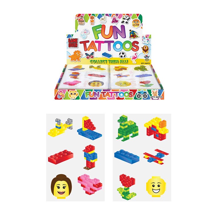 Product Image for Tatueringar med byggklossmotiv 6-pack