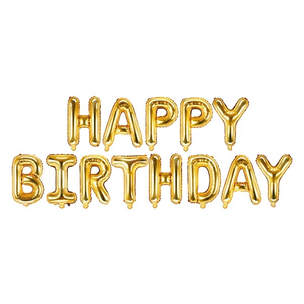 Product Image for Ballonggirlang, Happy Birthday Guld