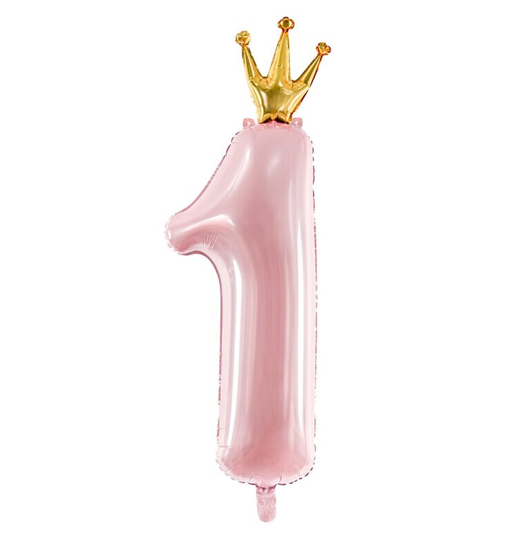 Product Image for Sifferballong Rosa, 1 år med krona