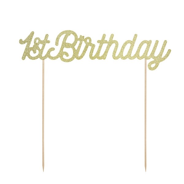 Product Image for Caketopper 1st Birthday i Guld