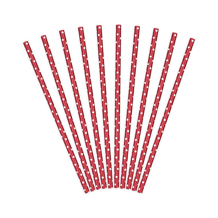 Product Image for Pappsugrör - Prickiga Röda 10-pack