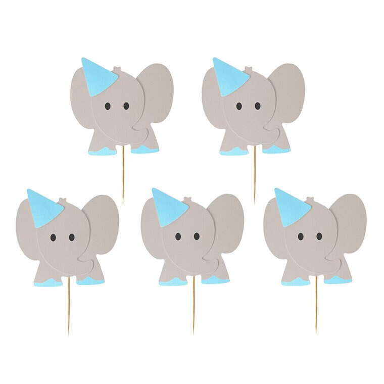 Product Image for Cake Toppers - Blå elefanter 10-pack