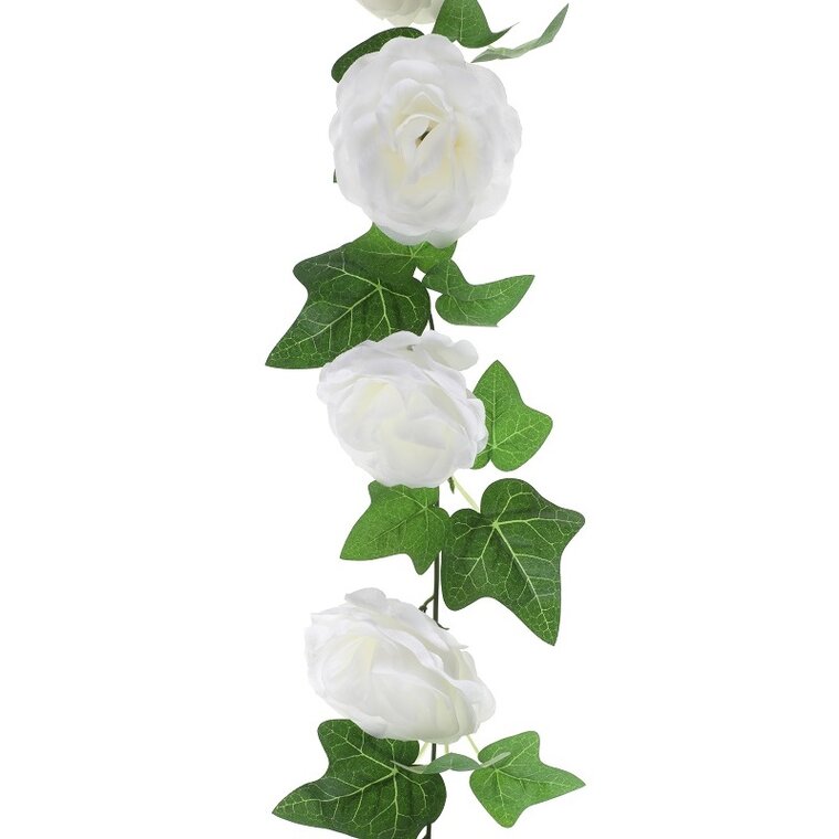 Product Image for Girlang med stora vita blommor 180 cm