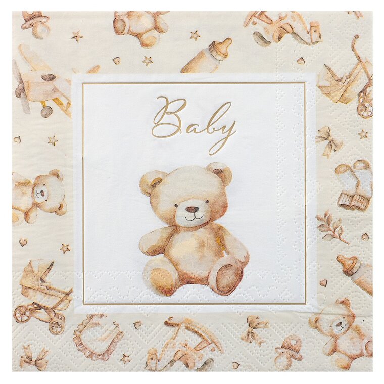 Product Image for Little Teddy Babyshower Servetter 12-pack